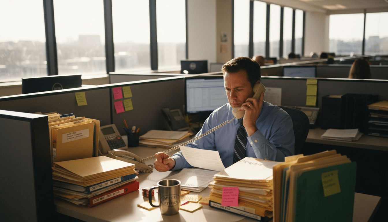 Compliance officer reviewing drug screening report