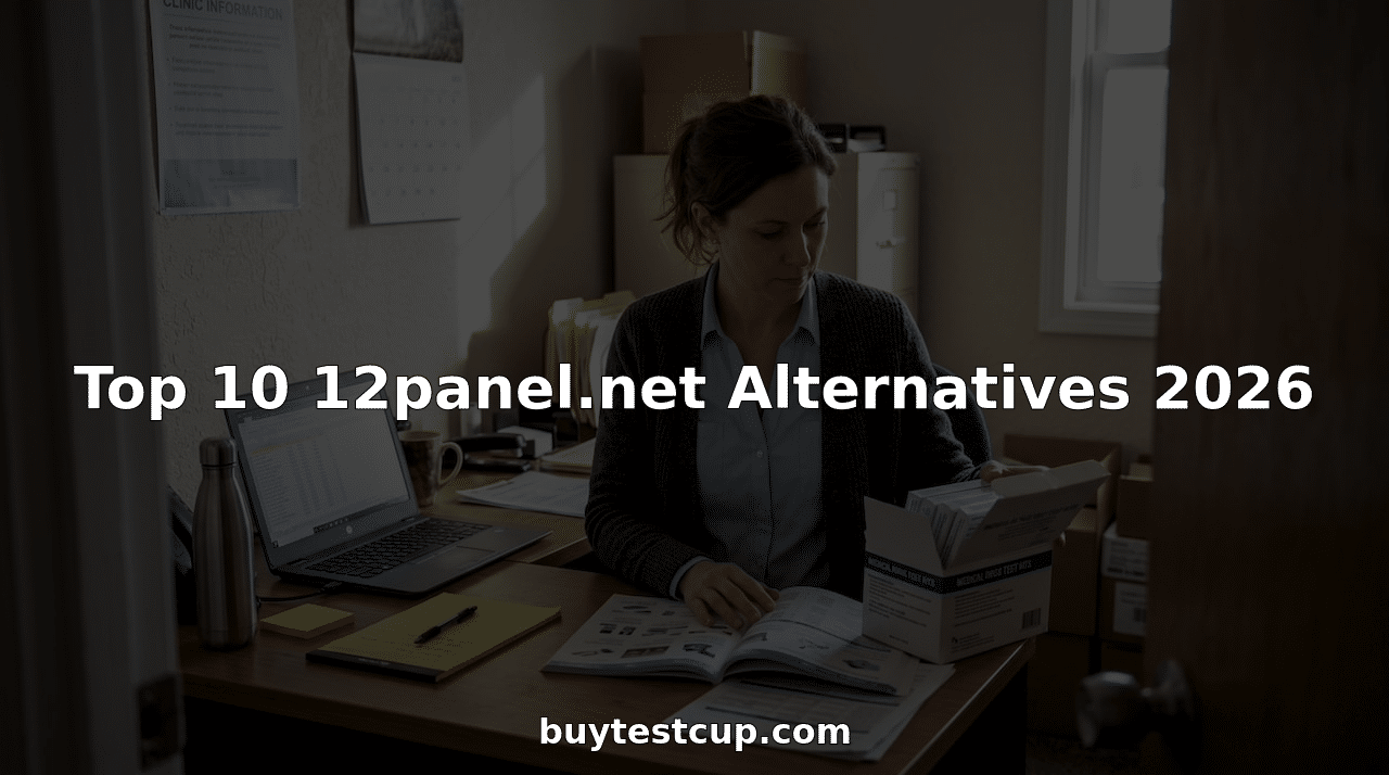 Manager reviewing bulk drug test kit supplies