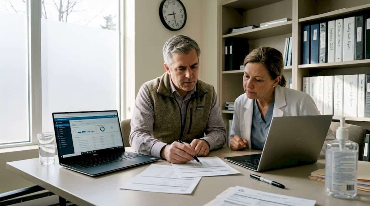 Manager and medical officer review drug test results