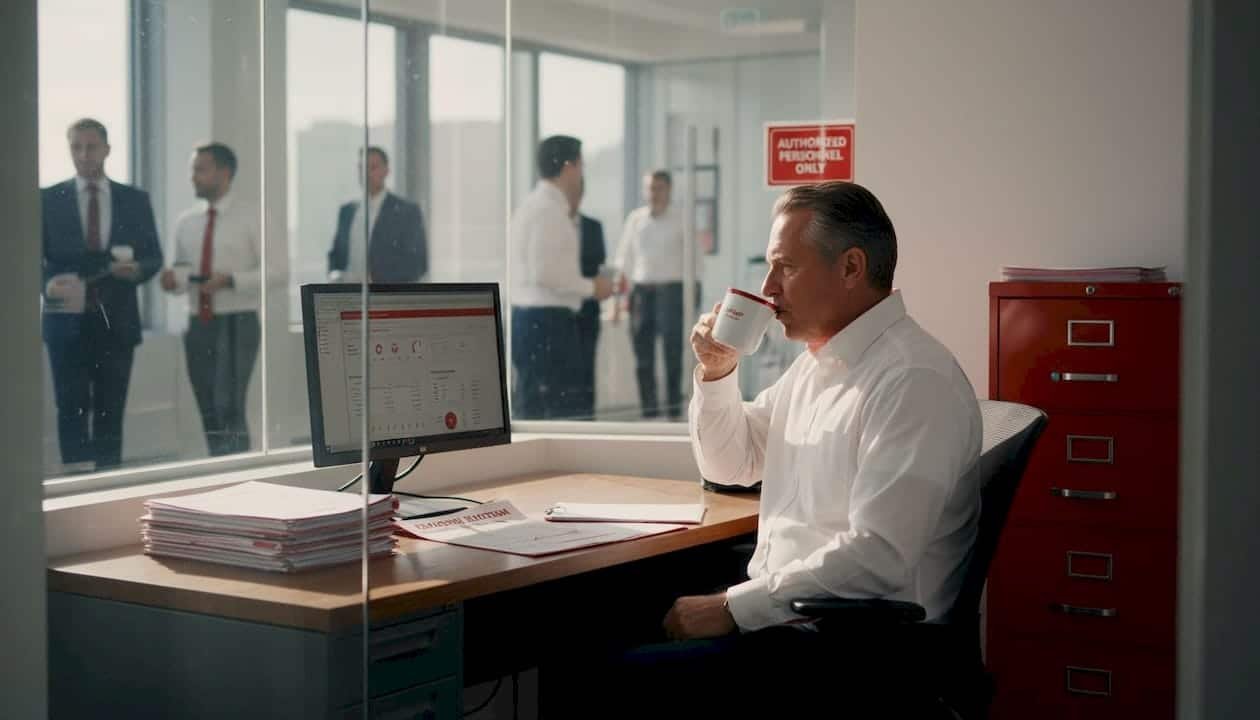 Supervisor reviewing random drug test employee forms