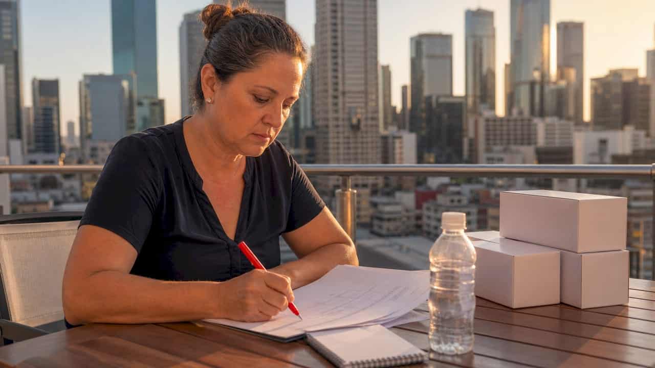 Procurement manager reviewing bulk drug test supplies