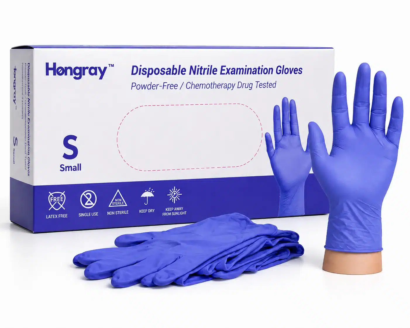 Lab-Gloves-HONGRAY-Nitrile-Examination-Gloves-C_Medical-Supplies_2727_6.webp Lab-Gloves - HONGRAY Nitrile Examination Gloves (Chemotherapy Drug Tested) - Image 1